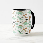 Mug Cute Mint Green Dinosaur Motif (Devant droit)