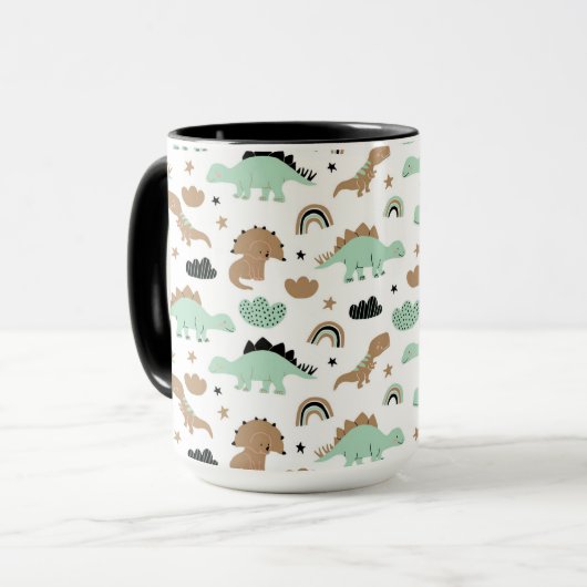 Mug Cute Mint Green Dinosaur Motif (Devant gauche)