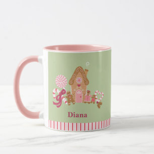Mug Cute Mint Sucre de canne rose Gingerbread Maison M
