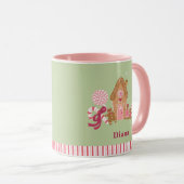 Mug Cute Mint Sucre de canne rose Gingerbread Maison M (Devant droit)