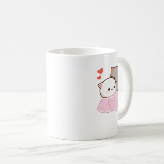 Mug Cute Mochi Peach Cat (Devant droit)