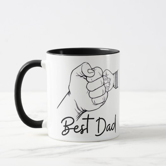 Mug Cute Modern Best Dad  (Gauche)