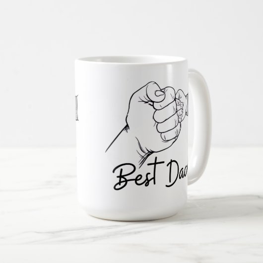 Mug Cute Modern Best Dad (Devant droit)