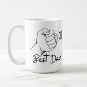Mug Cute Modern Best Dad (Gauche)