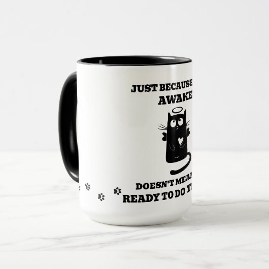 Mug Cute moderne Saint Chat noir (Devant gauche)