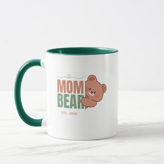 Mug Cute Mom Bear Pastel Typography Art (Gauche)