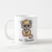 Mug Cute Mongoose Reading a Book Custom (Gauche)