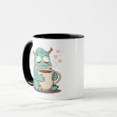 Mug "Cute Monster Boire Café (Devant gauche)