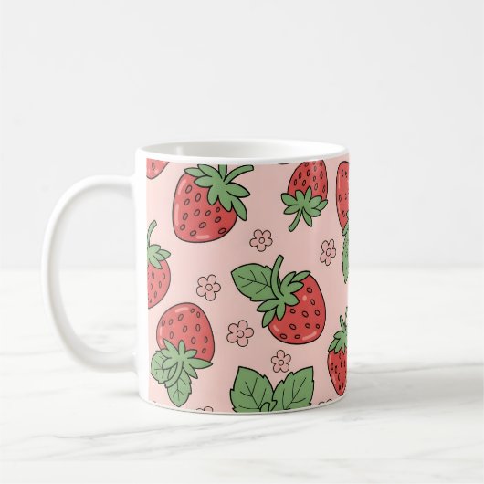 Mug Cute Motif de fraise (Gauche)