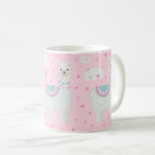 Mug Cute motif lama rose arrière - plan (Devant droit)