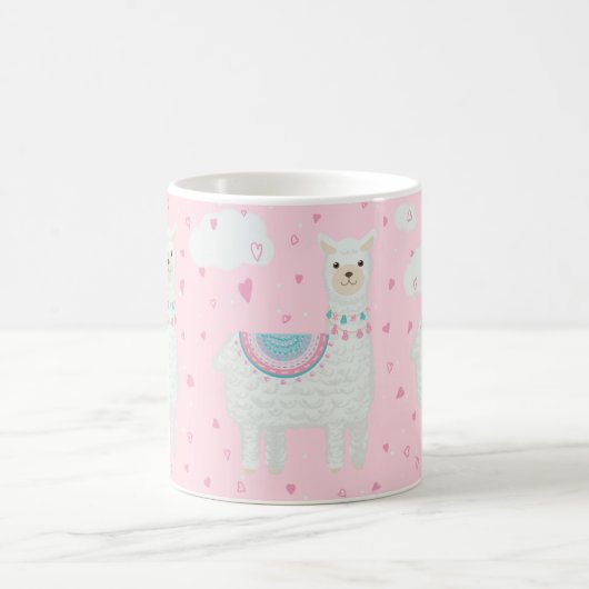 Mug Cute motif lama rose arrière - plan (Centre)