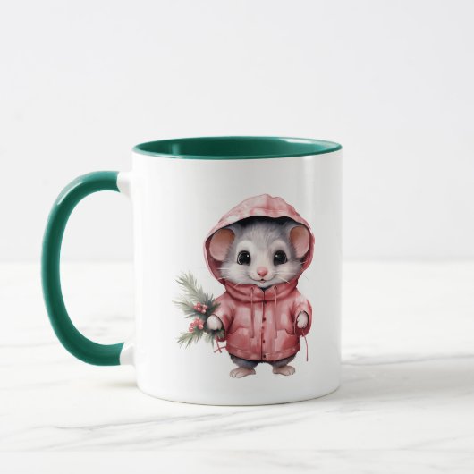 Mug Cute mouse christmas merry and bright (Gauche)