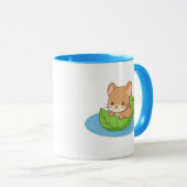 Mug Cute Mouse in a Leaf Boat (Devant droit)