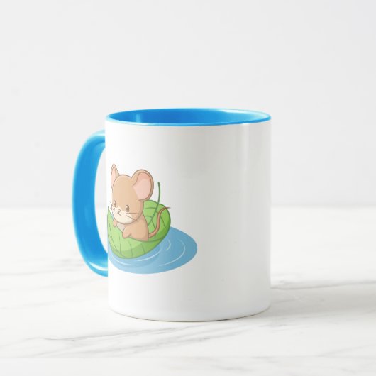 Mug Cute Mouse in a Leaf Boat (Devant gauche)