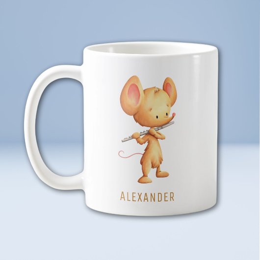 Mug Cute Mouse Playing Flute