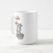 Mug Cute Mouse Standing on Rocks, with Mushrooms (Devant gauche)
