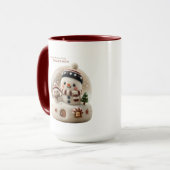 Mug Cute Needle Felted Snowman Snowglobe (Devant gauche)