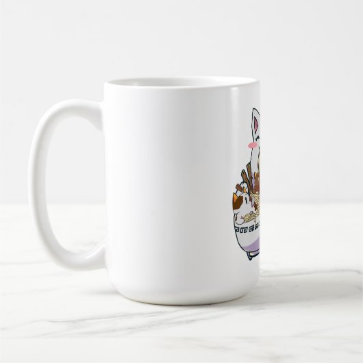 Mug Cute Neko Chat avec nouilles Ramen Bowl Anime Japo (Gauche)