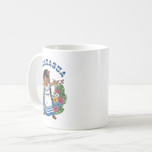 Mug Cute Nicaragua fille Dabbing traditionnelle robe a (Devant gauche)