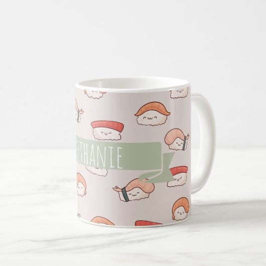 Mug Cute Nigiri Sushi Motif sans couture (Devant droit)