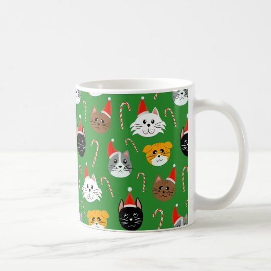 Mug Cute Noël Chat Motif (Droite)