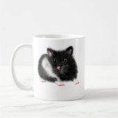 Mug Cute noir blanc hamster syrien cadeaux accessoires (Gauche)