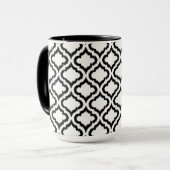 Mug Cute noir et blanc ikat motif marocain (Devant gauche)