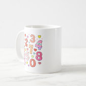 Mug Cute Number Day Heart Numbers Design for Kids (Devant gauche)