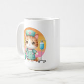 Mug Cute Nurse chat ajouter monogramme (Devant gauche)