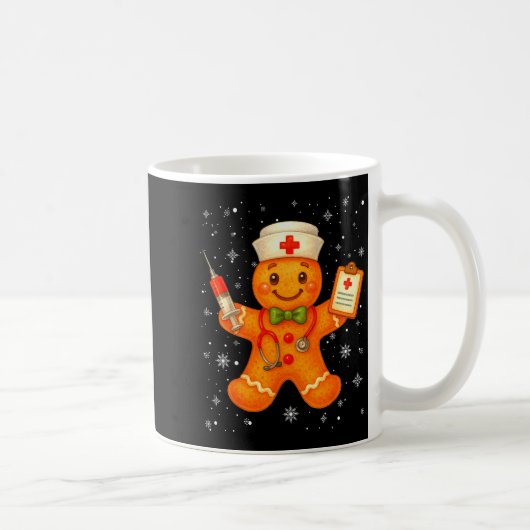 Mug Cute Nurse Gingerbread Pjs Christmas Xmas Nurse Rn (Droite)