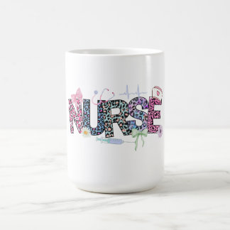 Mug Cute Nurse Leapard Peau rose vert pourpre