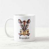 Mug Cute Okapi Reading a Book Custom (Gauche)