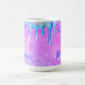 Mug Cute ombre rose violet parties scintillant monogra (Centre)