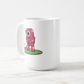 Mug Cute One-Eyed Pink Monster Playing Golf Cartoon (Devant gauche)