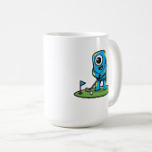 Mug Cute One-Eyed Pink Monster Playing Golf Cartoon (Devant droit)