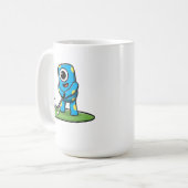 Mug Cute One-Eyed Pink Monster Playing Golf Cartoon (Devant gauche)