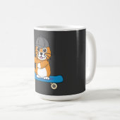 Mug Cute Orange Chat sur Skateboard Cartoon (Devant droit)