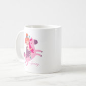 Mug Cute Orange Haired Girl équitation sur une licorne (Devant gauche)