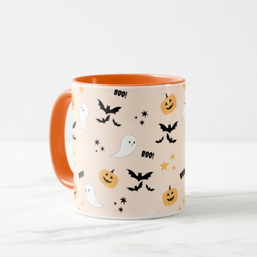 Mug Cute Orange Halloween Boo (Devant gauche)