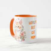 Mug Cute Orange Kitten World's Best Cat Mom (Devant gauche)