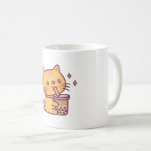 Mug Cute Orange Tabby Chat Boire Boba Tea (Devant droit)