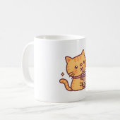 Mug Cute Orange Tabby Chat Boire Boba Tea (Devant gauche)