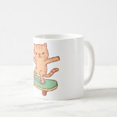 Mug Cute Orange Tabby Patinage Sur Skateboard (Devant droit)