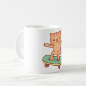 Mug Cute Orange Tabby Patinage Sur Skateboard (Devant gauche)