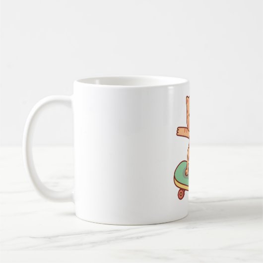 Mug Cute Orange Tabby Patinage Sur Skateboard (Gauche)
