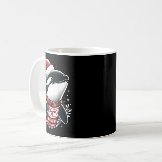 Mug Cute Orca Avec Santa Hat Whale Noël Noël Noël Noël (Devant gauche)
