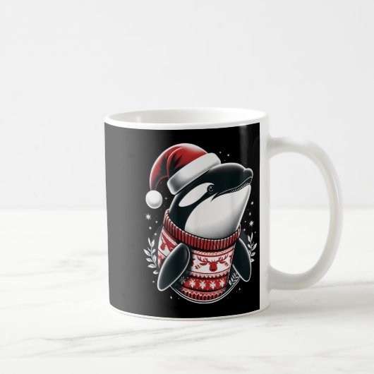 Mug Cute Orca Avec Santa Hat Whale Noël Noël Noël Noël (Droite)