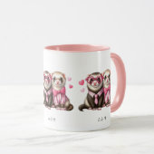 Mug Cute Otter Couple dans Love Valentine's Day (Devant droit)