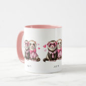 Mug Cute Otter Couple dans Love Valentine's Day (Devant gauche)