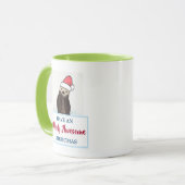 Mug Cute Otter portant un jeu de Noël de chapeau de Pè (Devant gauche)